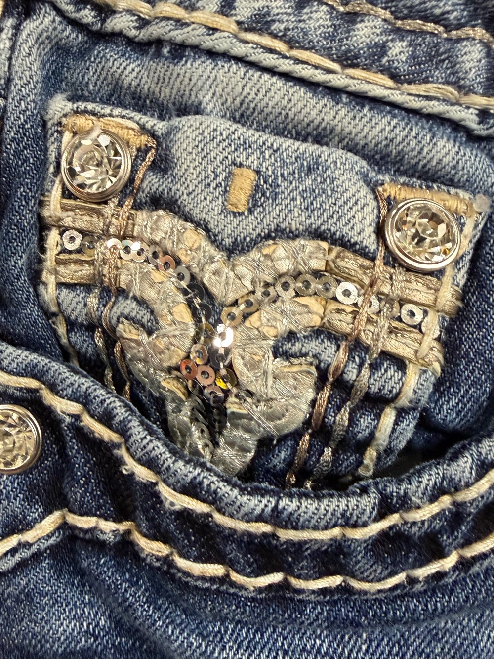 Rock Revival Embellished Bootcut Jeans Y2K Low Rise Size 25 - Picture 2 of 10